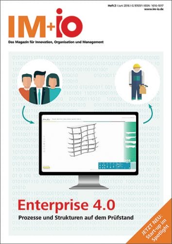 Cover zur Ausgabe "Enterprise 4.0" des Magazins IM+io zu Themen der Digitalisierung, Management und Wissenschaft