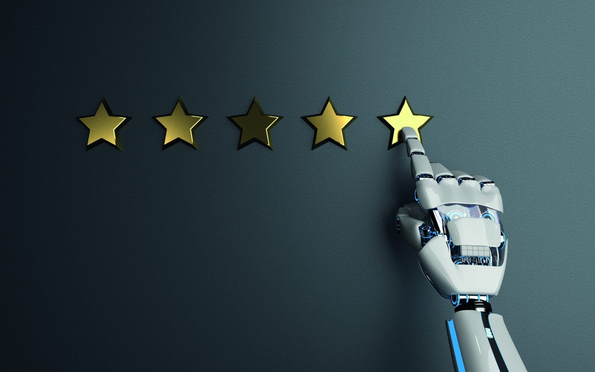 Roboter bewertet mit 5 Sternen.