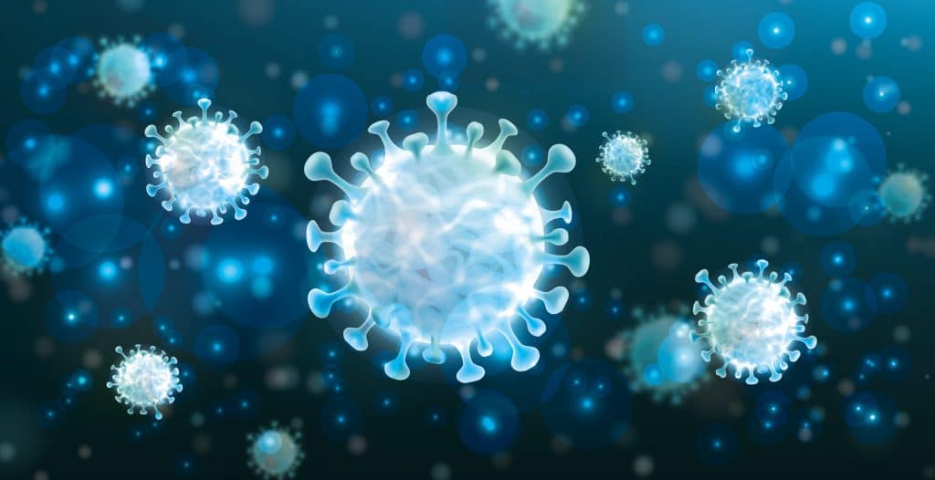 Abbildung Viren Abbildung eines Virus, stellvertretend für Corona.