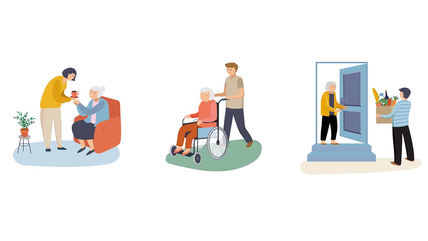 pflegende Personen in Alltagssituationen