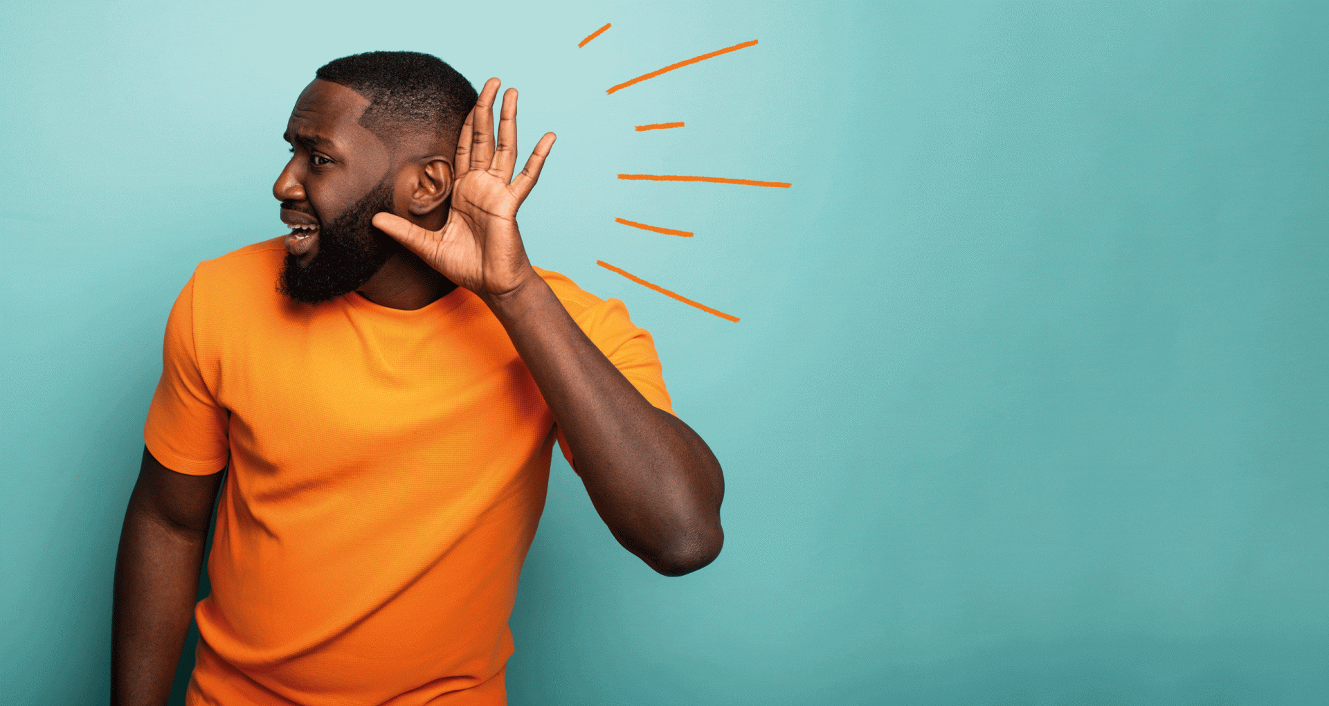 Titelbild schwerhöriger Mann, Hörgerät