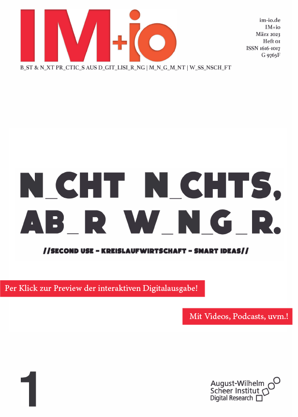 Cover Ausgabe 1 2023 Nicht nichts, aber weniger.