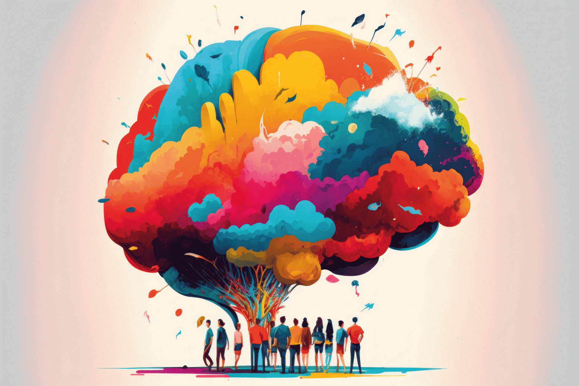 Titelbild_Fintz Menschen unter einer bunten Wolke