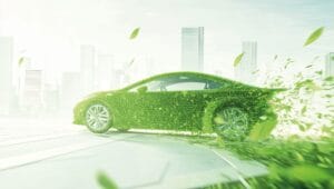 grünes Auto, das driftet