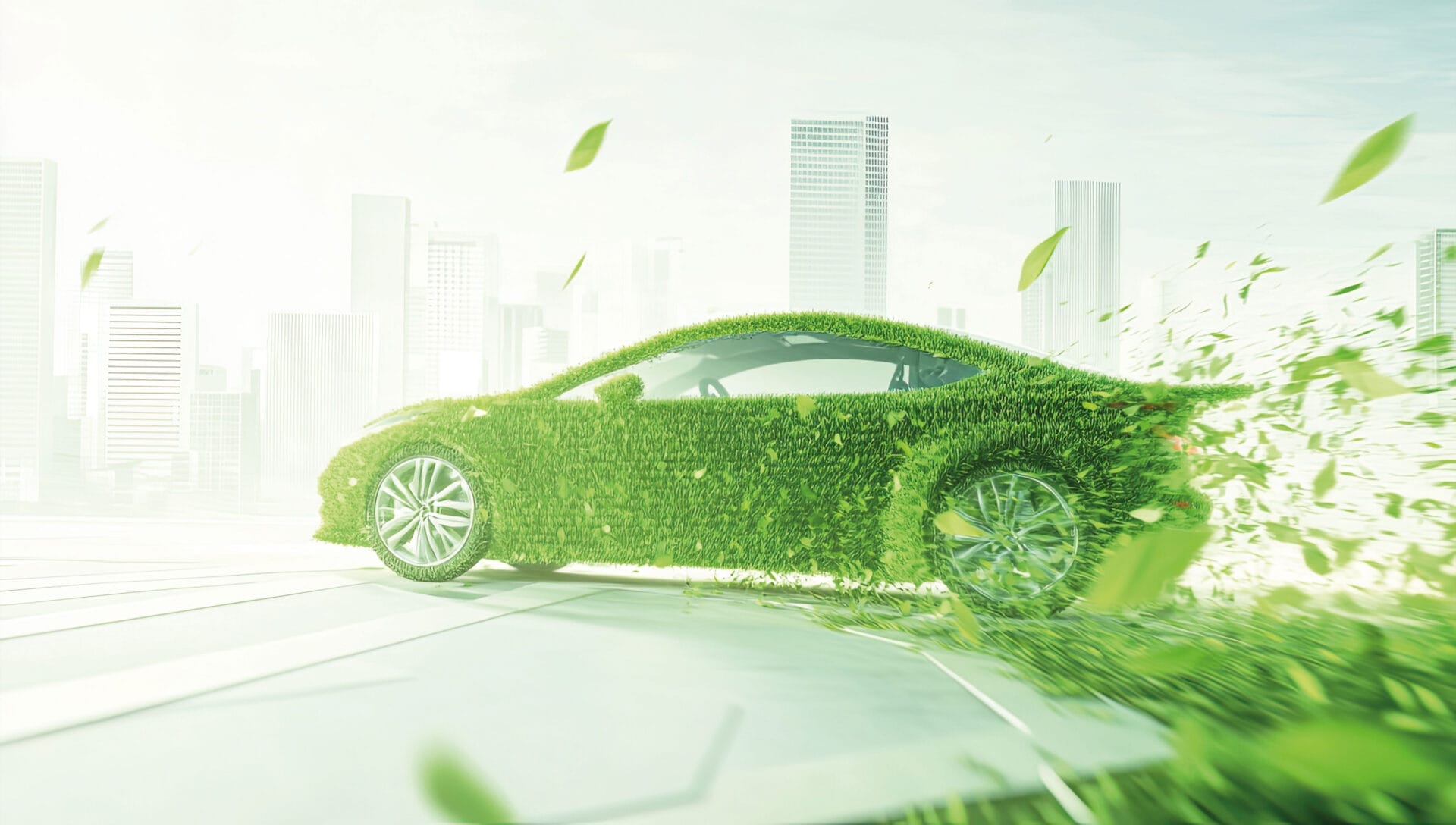 grünes Auto, das driftet