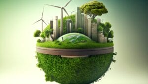 Ökologisches Kleinplanetenkonzept, ökologisches Bild, grüne Erde