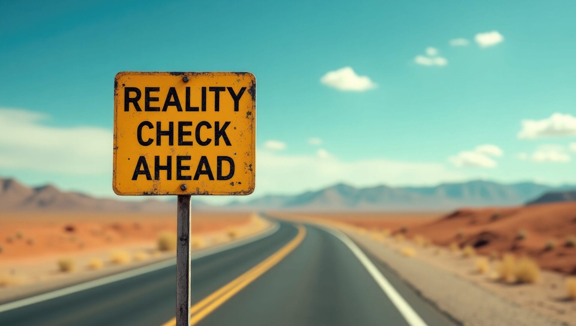 306_Website Straße in der Wüste mit einem Straßenschild